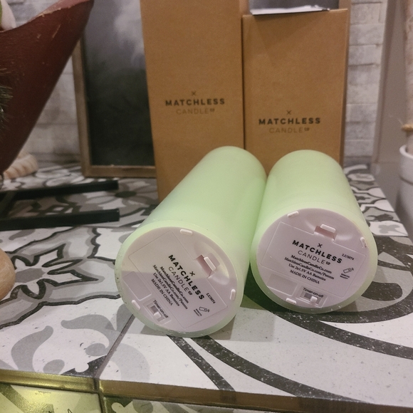 Set of Light green Matchless Luminara LED Flameless Candles - 6" & 8" -Free ship - Picture 4 of 4